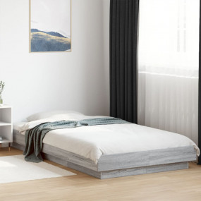 Bed Frame Grey Sonoma Engineered wood and plywood Singl...