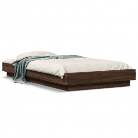 Bed Frame Brown Oak Engineered Wood Single Bed Frame