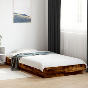 Bed Frame Smoked Oak Engineered Wood Small Single Bed F...