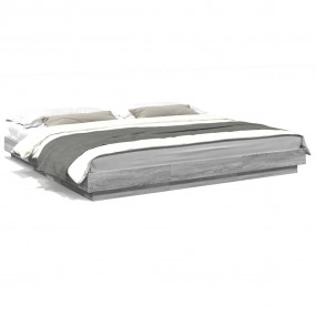 Bed Frame Grey Sonoma Engineered wood, Plywood Super Ki...