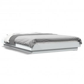 Bed Frame White Engineered wood, Plywood 55.1 x 78.7 in...