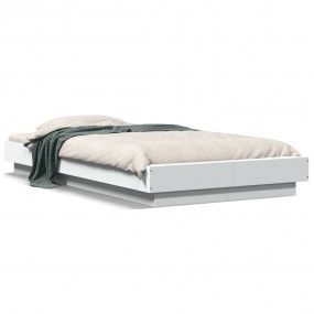 Bed Frame White Engineered wood Twin Minimalistic Bed F...