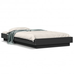Bed Frame Black Engineered wood, Plywood Twin Minimalis...