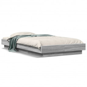Bed Frame Gray Sonoma Engineered wood, Plywood Twin Dur...