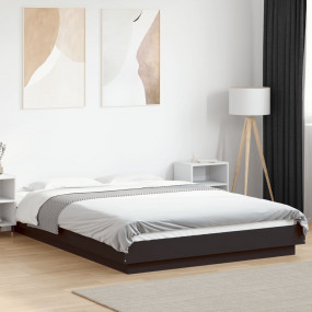 Bed Frame Black Engineered wood Small Double Minimalist...