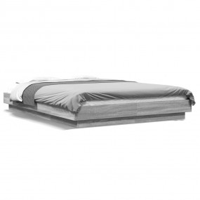 Bed Frame Grey Sonoma Engineered Wood Small Double Mode...