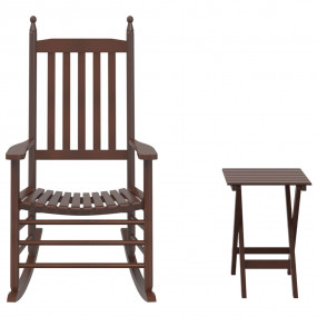 Rocking Chair Brown Solid Poplar wood Standard Foldable