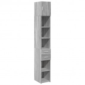 Slim Storage Cabinet Grey Sonoma Engineered Wood Slim