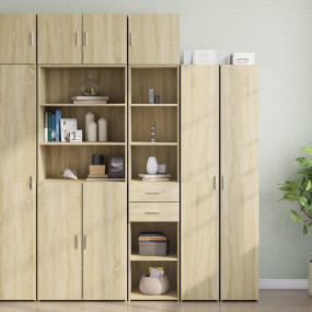 Slim Storage Cabinet Sonoma Oak Engineered Wood Slim