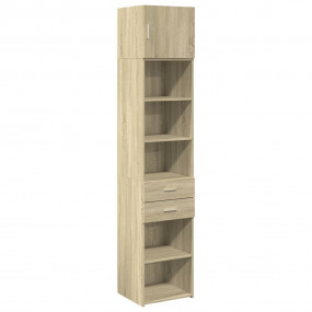 Slim Storage Cabinet Sonoma Oak Engineered Wood Tall