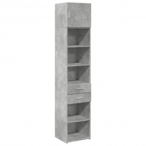 Slim Storage Cabinet Concrete Grey Engineered Wood Slim