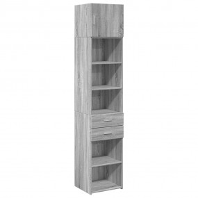 Slim Storage Cabinet Grey sonoma Engineered Wood Tall