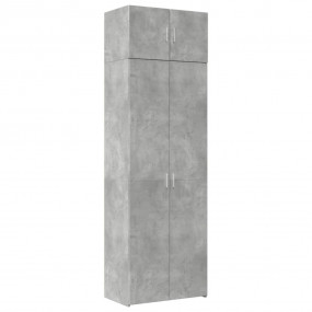 Storage Cabinet Concrete Grey Engineered Wood Tall