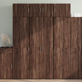 Storage Cabinet Brown oak Engineered wood Tall Modern