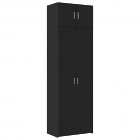 Storage Cabinet Black Engineered Wood Tall Storage Cabi...