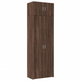 Storage Cabinet Brown Oak Engineered Wood Tall Storage ...