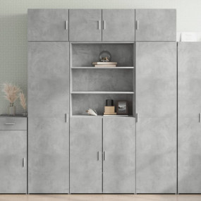 Storage Cabinet Concrete Grey Engineered Wood Tall