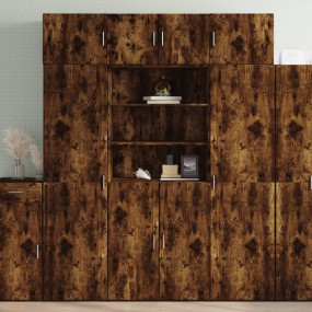 Storage Cabinet Smoked Oak Engineered Wood Extra Tall