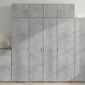 Storage Cabinet Concrete Grey Engineered Wood Tall