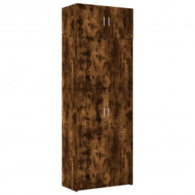 Storage Cabinet Smoked Oak Engineered Wood Tall Storage...