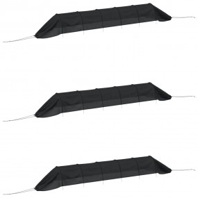 Netting Tunnel Set of 3 Black PE (Polyethylene) and Ste...