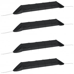 Netting Tunnel Set of 4 Black Polyethylene, Steel Large