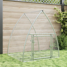 Rabbit Hutch Silver Galvanized Steel Large Rabbit Hutch