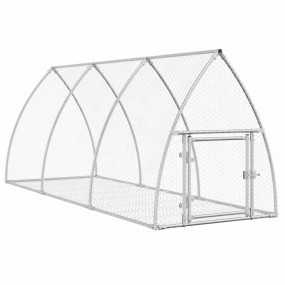 Rabbit Hutch Silver Galvanized Steel Durable Rabbit Hut...