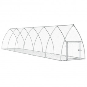 Rabbit Hutch Silver Galvanized Steel Large Durable Rabb...