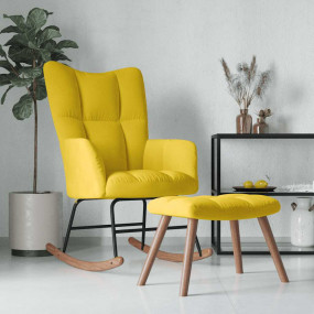 Rocking Chair With Stool Mustard yellow