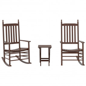 Rocking Chair Brown Solid Wood Poplar Standard Ergonomi...