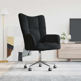 Relaxing Chair Black Velvet, Steel Standard Relaxing Ch...