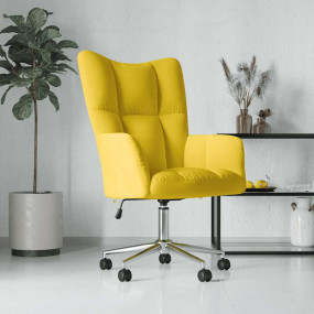 Relaxing Chair Mustard Yellow Velvet (100% polyester), ...