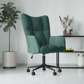 Relaxing Chair Dark Green Velvet (100% polyester) Mediu...