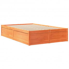 Bed Frame Wax brown Solid pine wood, plywood slats Full...
