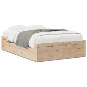 Bed Frame Natural Pine Solid pine wood, Plywood Small D...