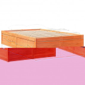 Bed Frame Wax Brown Solid pine wood Small Double Durabl...