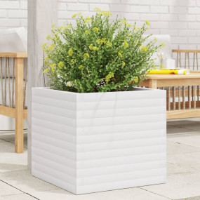 Garden Planter White Solid pine wood 19.7 x 19.7 x 18.1...