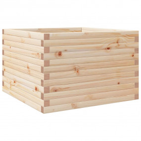 Garden Planter Natural Wood Solid Pine Wood 27.6 x 27.6...