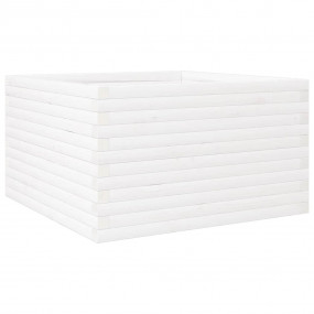 Garden Planter White Solid pinewood 31.5 x 31.5 x 18.1 ...