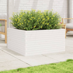 Garden Planter White Solid pine wood 35.4x35.4x18.1 in