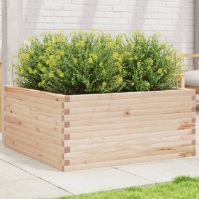Garden Planter Natural wood Solid pine wood 39.4 x 39.4...