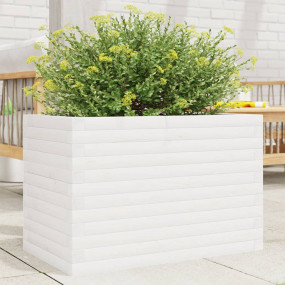 Garden Planter White Solid pine wood Medium Garden Plan...