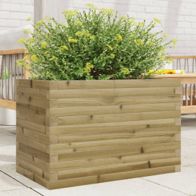 Garden Planter Natural Wood Solid Pine Wood Medium Gard...