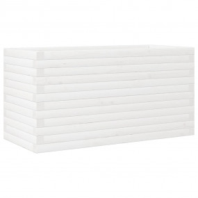 Garden Planter White Solid Pinewood 35.4 x 15.7 x 18.1 ...