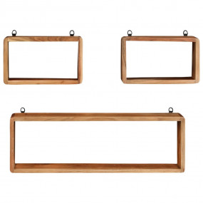 Wall Cube Shelf Natural acacia wood Solid acacia wood