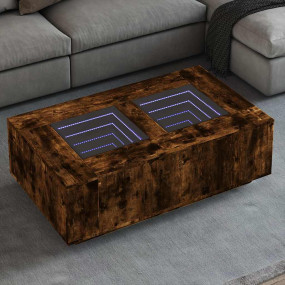 Coffee Table Smoked Oak Engineered wood, Glass