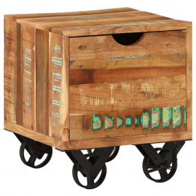 Side Table Multicolor Solid reclaimed wood, iron