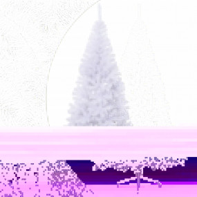 Artificial Half Christmas Tree White PVC, Steel Large