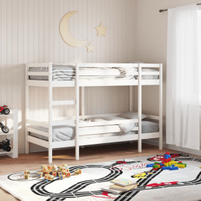 Bunk Bed Modern Bunk Bed Rectangular Retro White Bunk B...